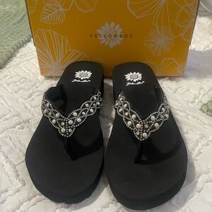 Yellow Box Wedge Flip Flop